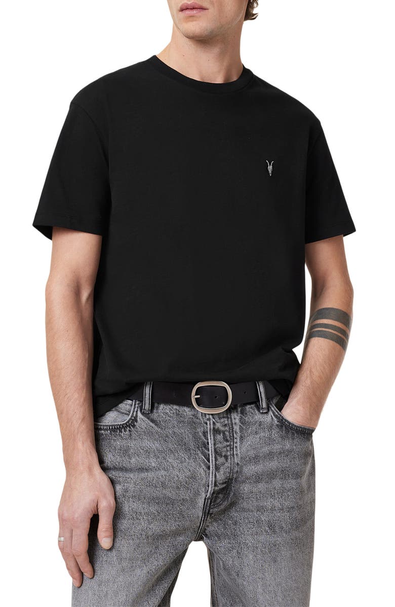 AllSaints Dexter Logo Embroidered T-Shirt, Main, color,
