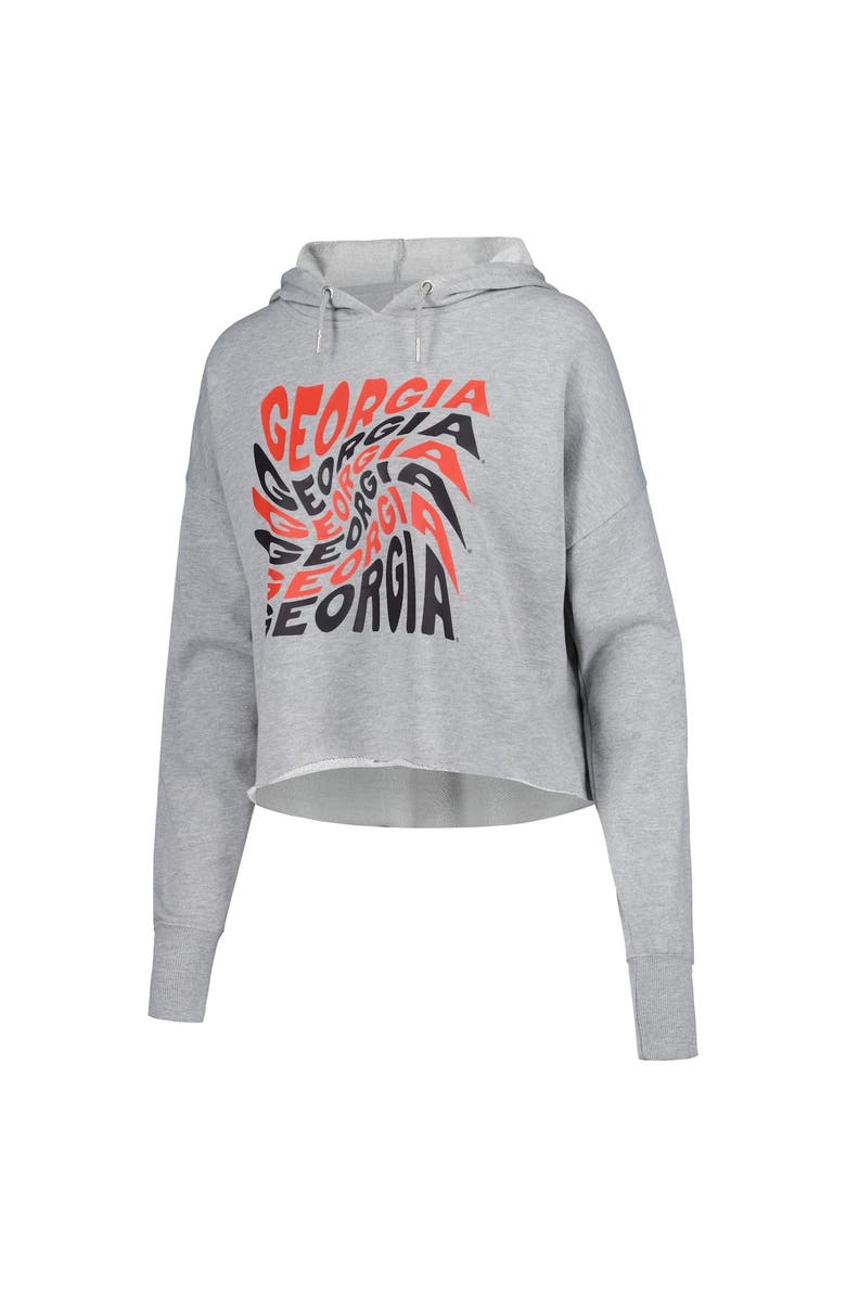 ZOOZATZ Women's ZooZatz Gray Georgia Bulldogs Swirl Cropped Pullover Hoodie, Alternate, color, Gray