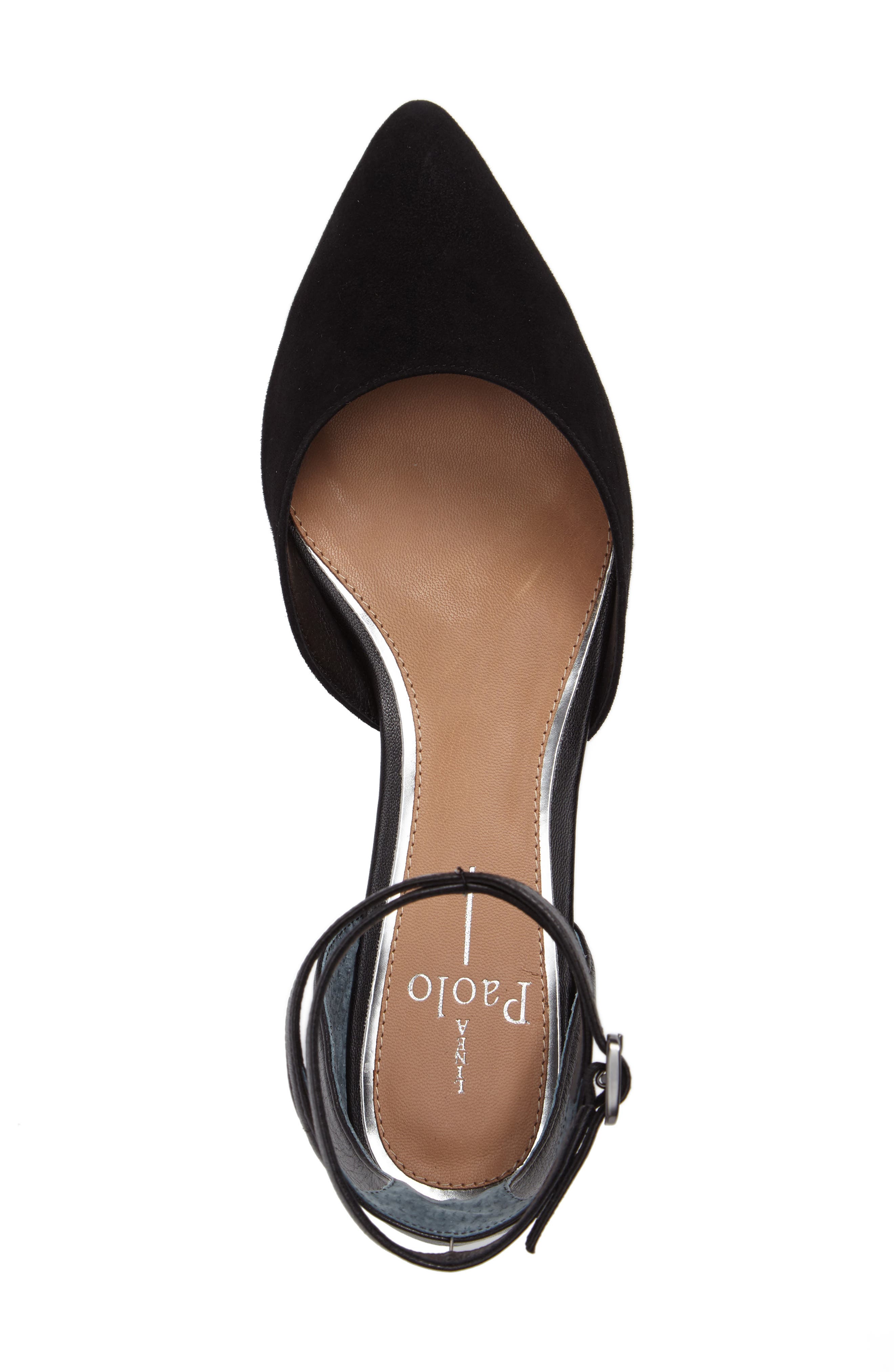 Dario Ankle Strap Flat, Alternate, color, BLACK SUEDE