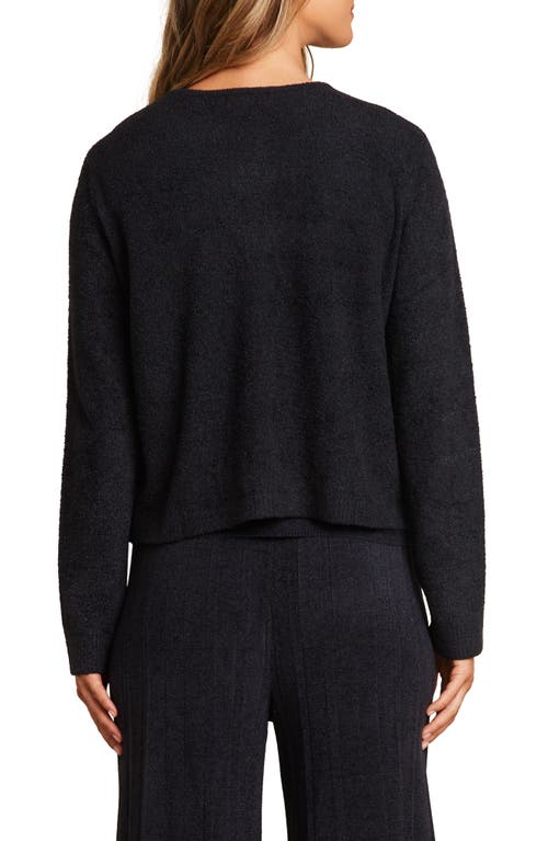 Barefoot Dreams Cozychic Ultra Light Striped Cardigan In Black