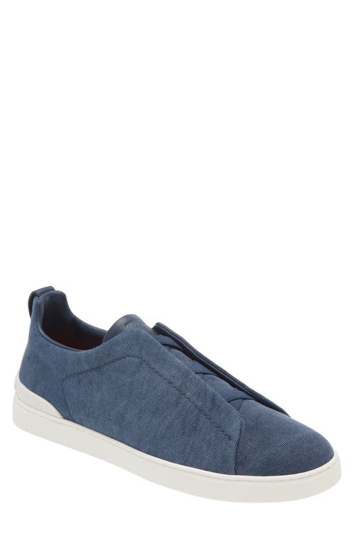 Zegna Low Top Sneakers Contrast Sole In Blue