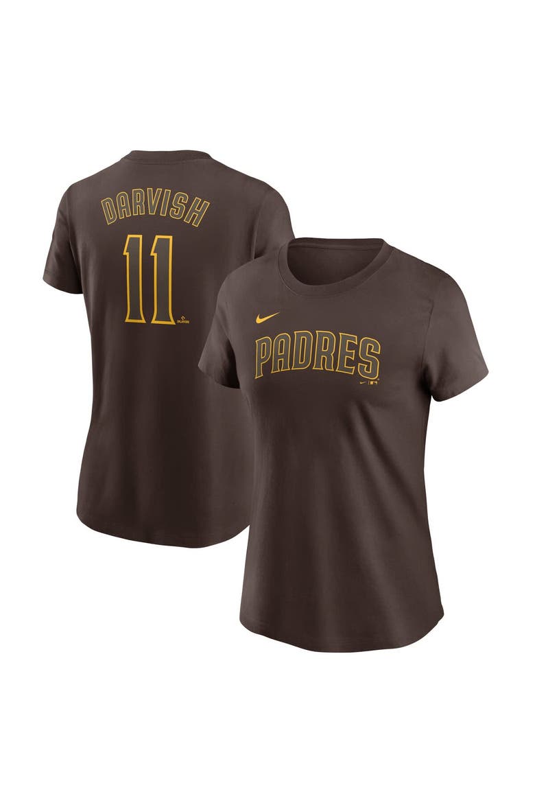 Women's Nike Yu Darvish Brown San Diego Padres Fuse Name & Number T-Shirt, Main, color, Brown
