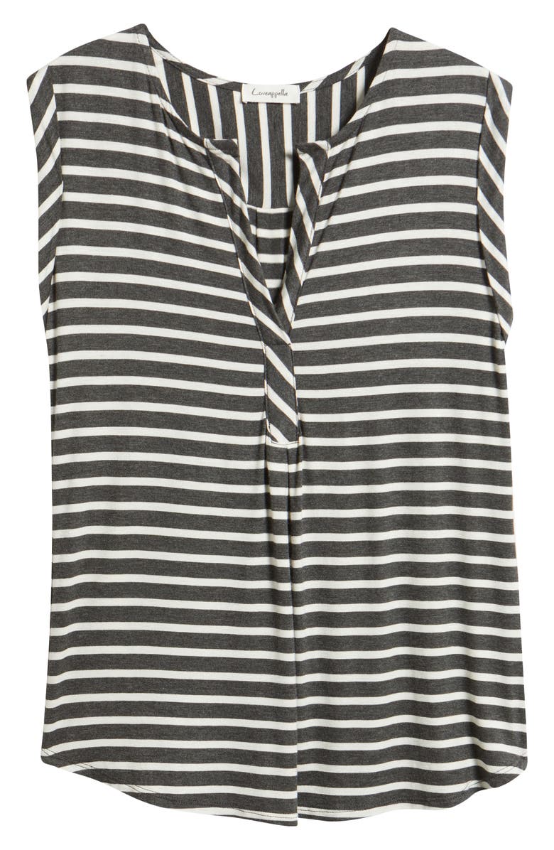 Loveappella Sleeveless Top, Alternate, color, Charcoal