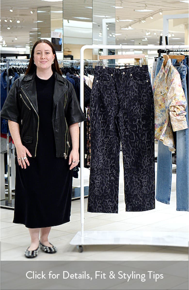 Blake Leopard Print Wide Leg Jeans, sales video thumbnail