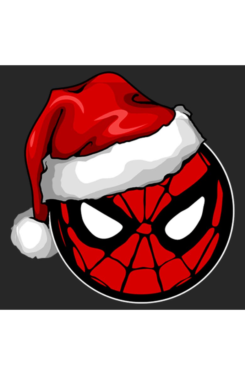 Marvel: Spider-Man Men's Marvel Spider-Man Masked Hero Santa Hat Icon  Graphic T-Shirt, Alternate, color, Black