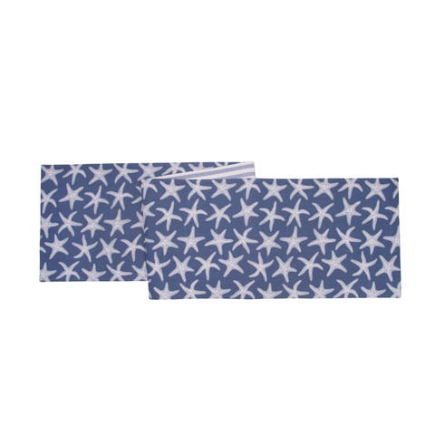 Calming Seas Starfish Reversible Graphic Print Machine Washable Table Runner 14" x 72"