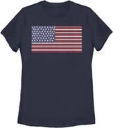 Lost Gods Women's Fourth of July Ornate American Flag Short Sleeve Graphic T-Shirt