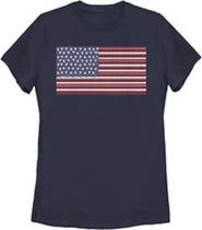 Lost Gods Women's Fourth of July Ornate American Flag Short Sleeve Graphic T-Shirt