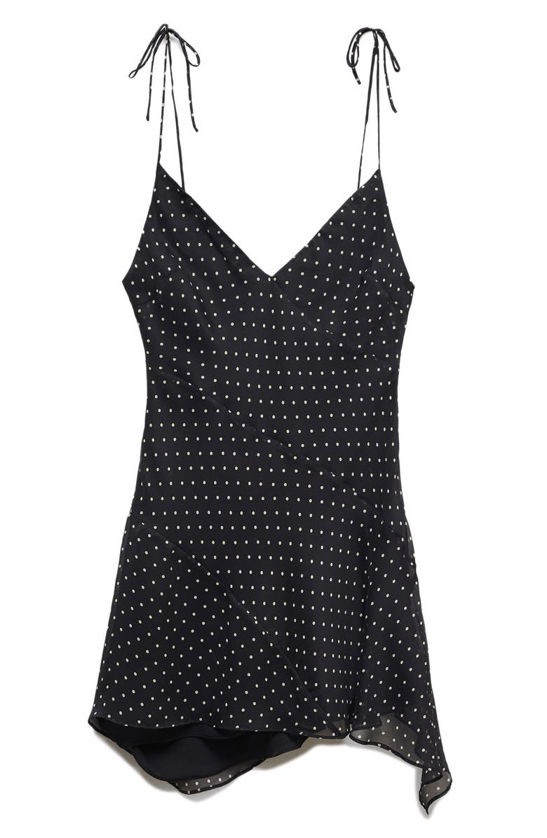 MANGO Polka Dot Asymmetric Hem Minidress, Alternate, color, 