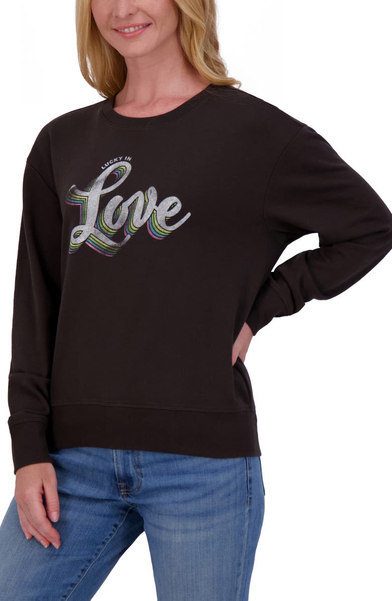 Lucky Brand Long Sleeve Graphic T-Shirt, Alternate, color, Jet Black