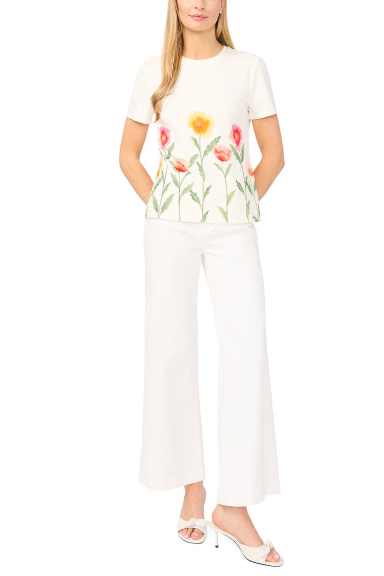 Willow Placed Floral Print Knit Top, Alternate, color, ULTRA WHITE