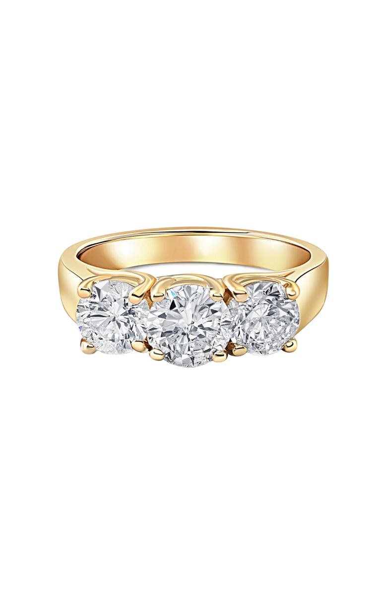 Bliss Diamond Certified 2.79Ct Natural Diamond 3-Stone Engagement Ring 18k Gold, Main, color, 