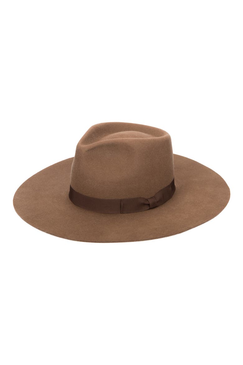 Julian Felted Wool Fedora, Main, color, BROWN