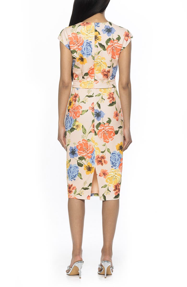 Cap Sleeve Belted Sheath Dress