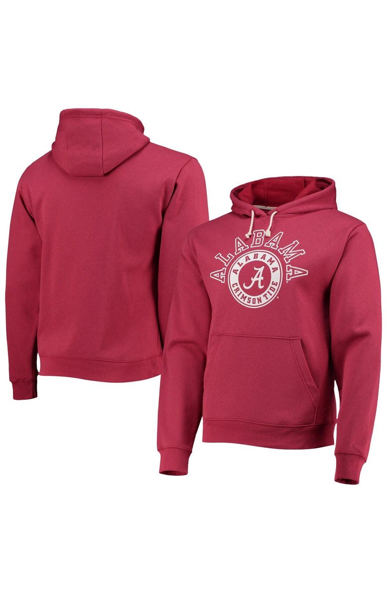 LEAGUE COLLEGIATE WEAR Men's League Collegiate Wear Crimson Alabama Crimson Tide Seal Neuvo Essential Fleece Pullover Hoodie, Main, color,