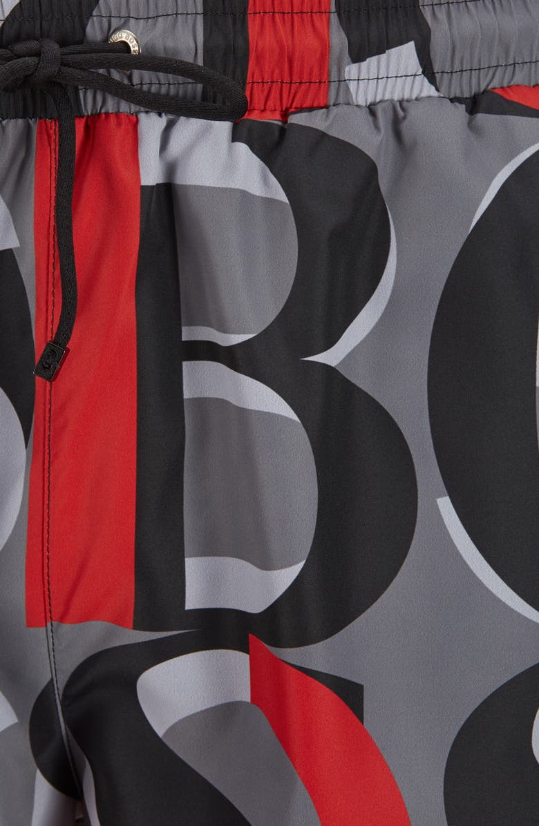 BOSS Fanfin Print Swim Trunks, Alternate, color, 