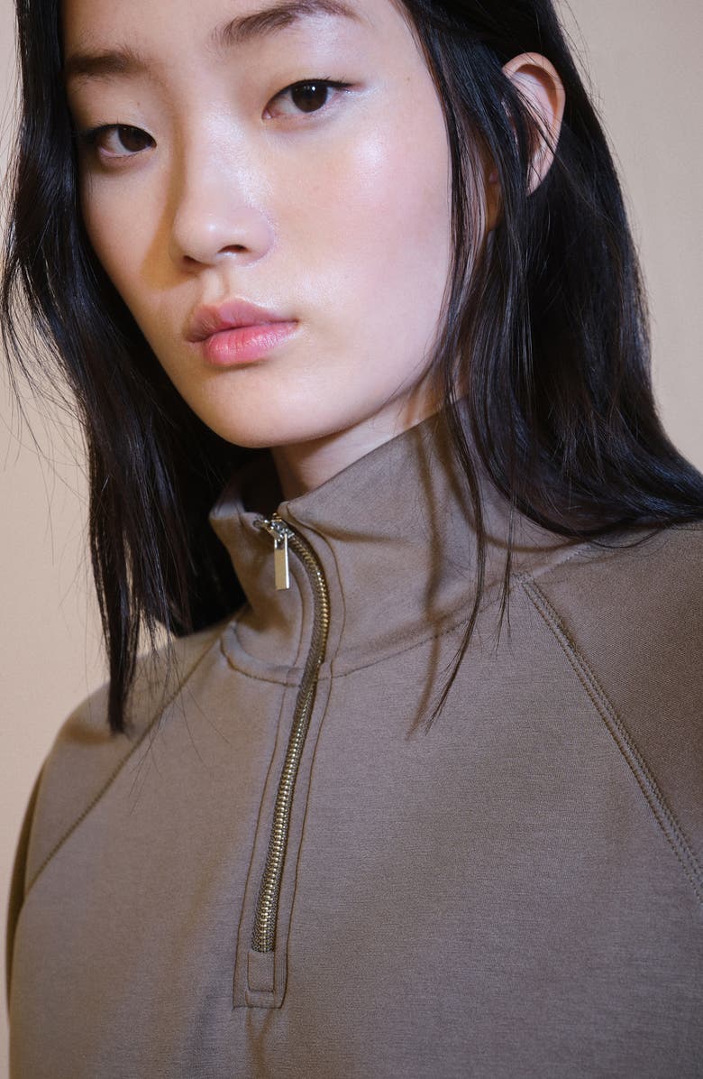 MANGO Half Zip Sweatshirt, Alternate, color,