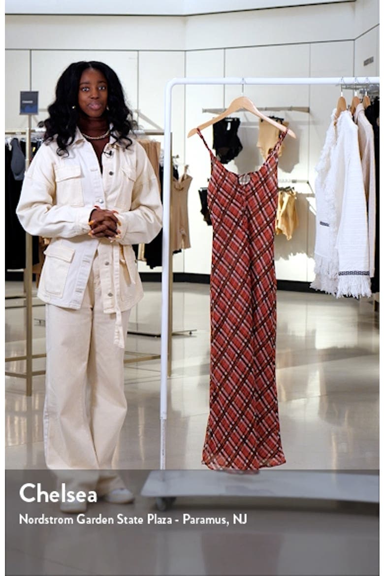 Check Tie Neck Midi Dress video
