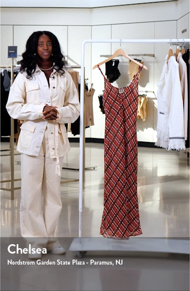 Check Tie Neck Midi Dress, sales video thumbnail