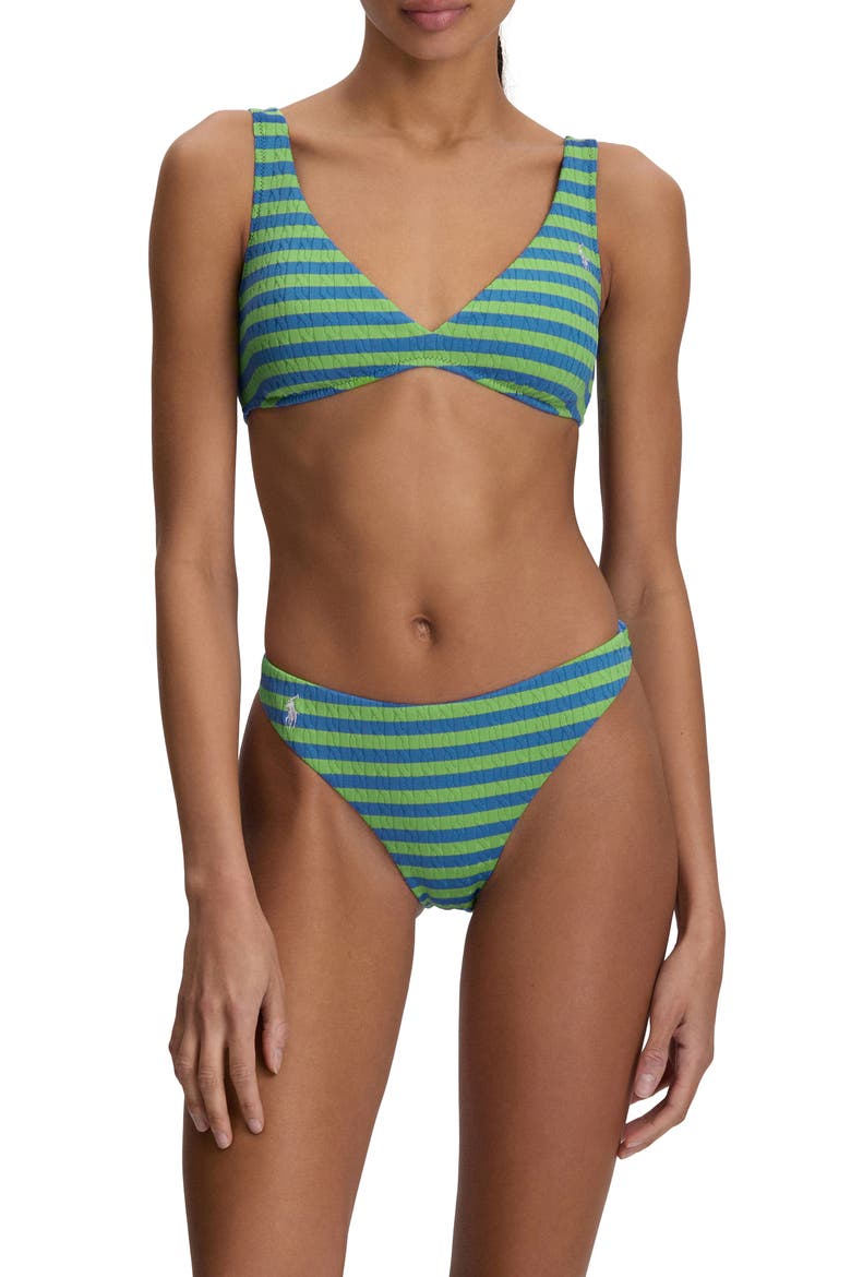 Stripe Bikini Top, Alternate, color, RIVIERA GREEN COLBY