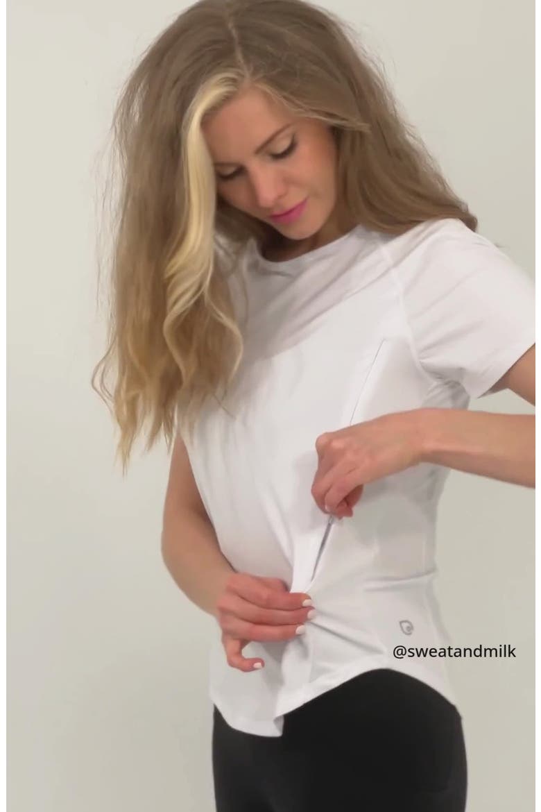 The Mira Running Nursing Tee, Alternate, color, Blanc
