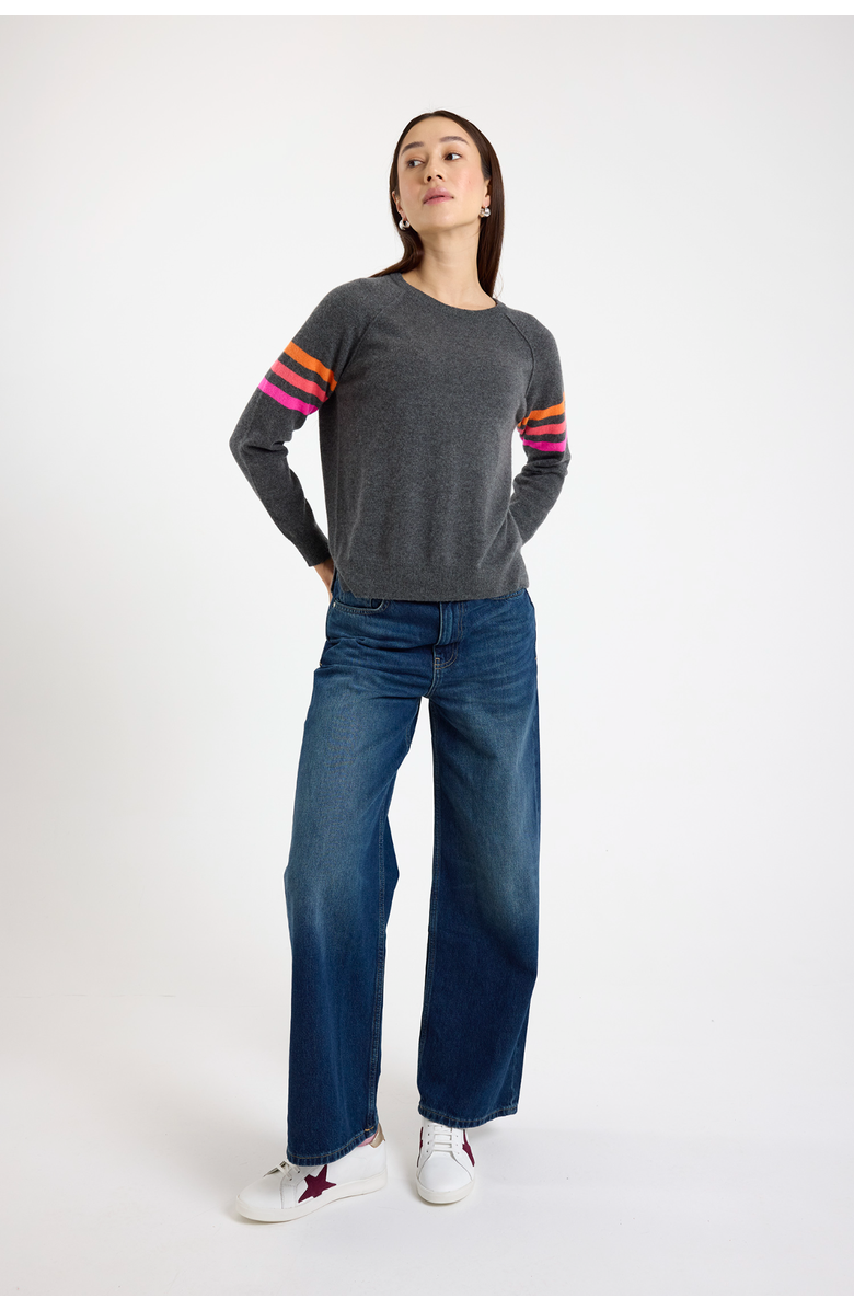 Brodie Pure Cashmere Annie Crew Neck 100% Cashmere Sweater, Alternate, color, Derby Grey