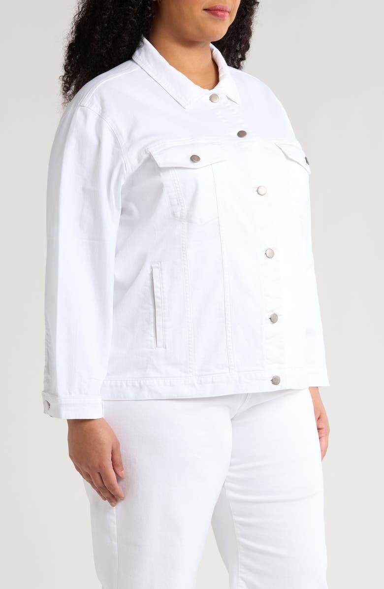Eileen Fisher Denim Jacket, Alternate, color, White