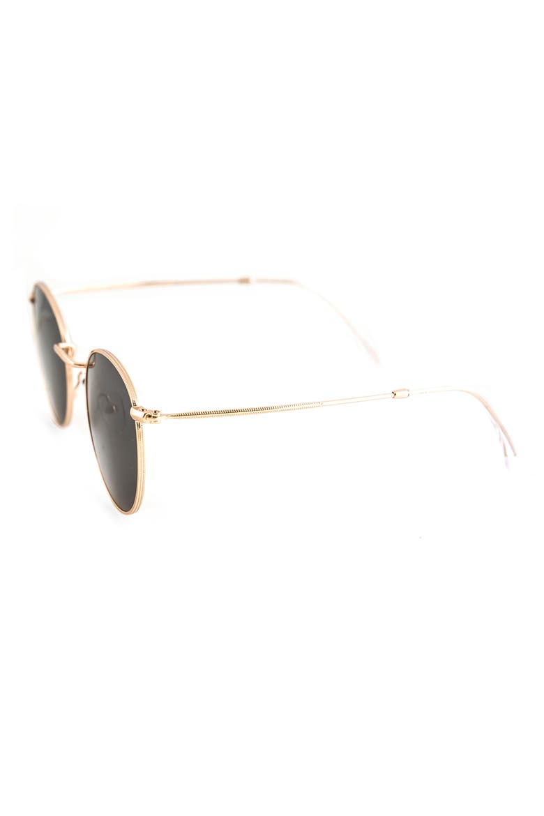 Roe 50mm Polarized Round Sunglasses, Alternate, color, BLACK