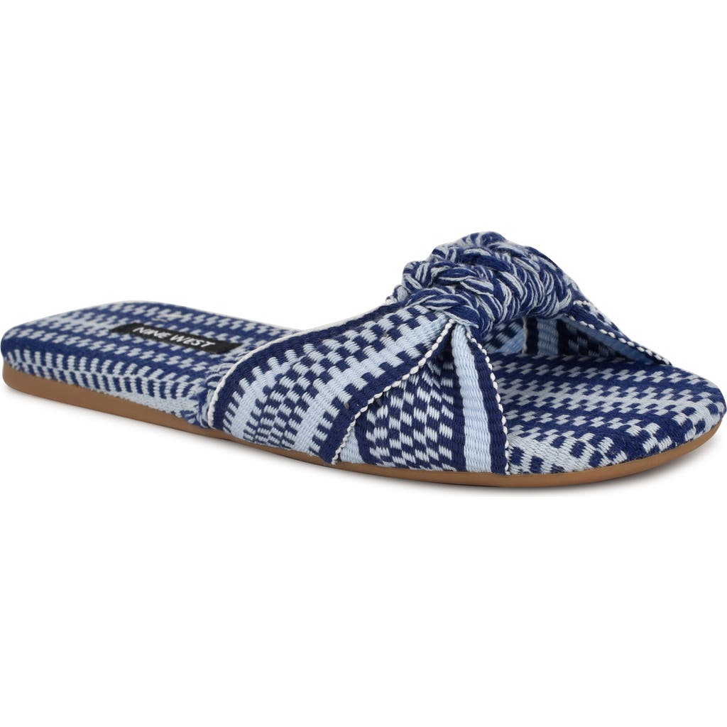 Nine West Lalta Slide Sandal In Medium Blue
