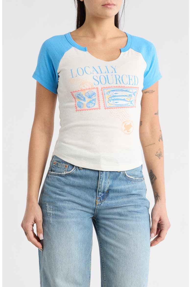 Short Raglan Sleeve T-Shirt, Main, color, MARSHMALLOW