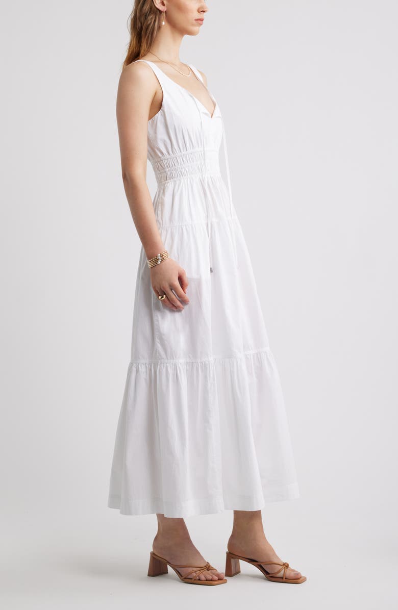 Chelsea28 Cotton Poplin Tiered Maxi Sundress, Alternate, color, White