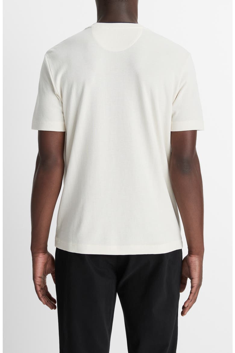 Double Neckline Pima Cotton T-Shirt, Alternate, color, BLANCO/COASTAL