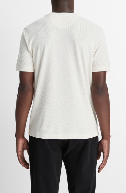 Vince Double Neckline Pima Cotton T-shirt In White