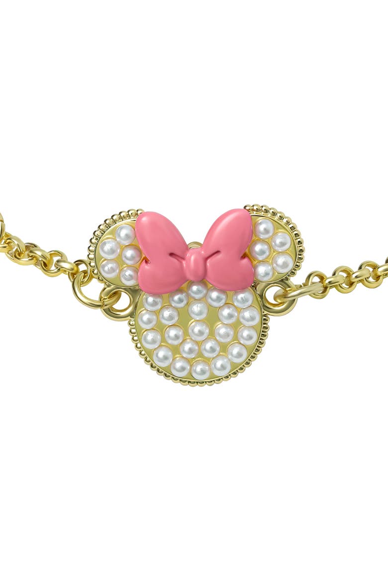 Minnie Mouse Bracelet, 18k Gold Flash Plated, Adjustable Lariat, Alternate, color, Gold tone