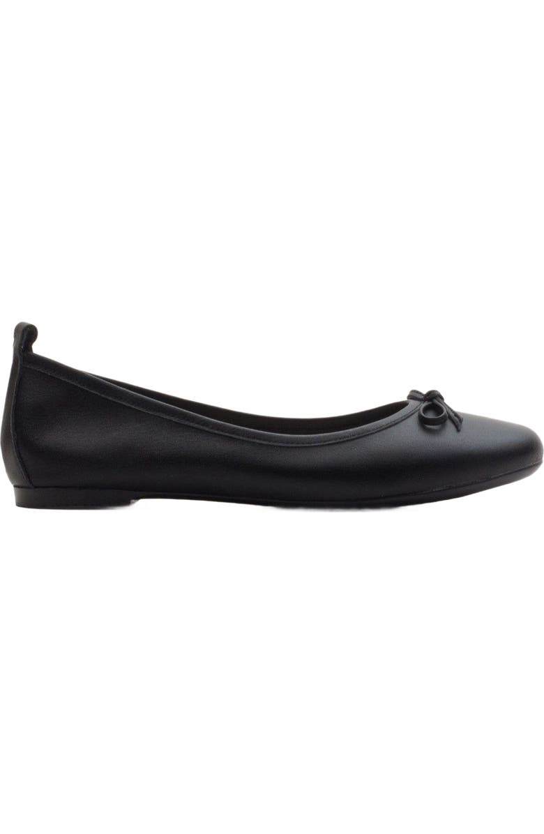 Forever & Always Shoes Florence Leather Ballerina Flats, Main, color, Black Leather