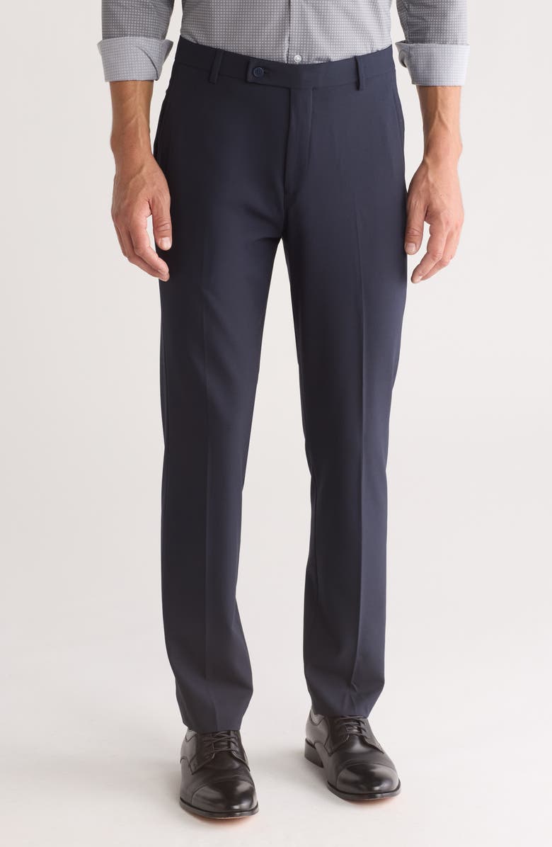 Calvin Klein Slim Fit Flat Front Dress Pants, Main, color, Navy