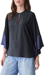 ocean+main Silk Wide Sleeve Top
