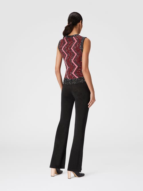 MISSONI MISSONI VEST WITH MACRO ZIG ZAG AND SEQUINS 