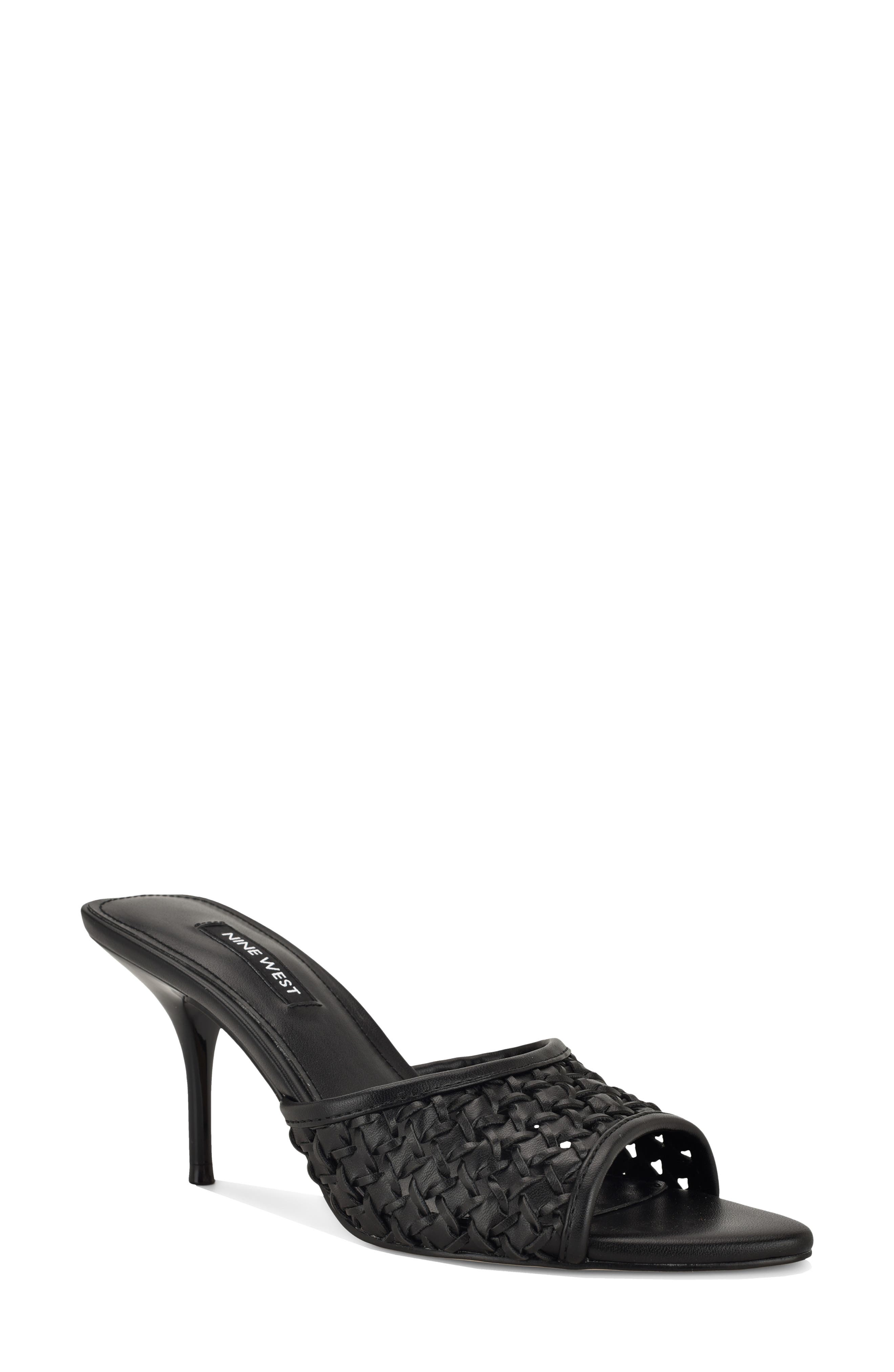 Nine West Kirela Woven Sandal, Main, color, Black