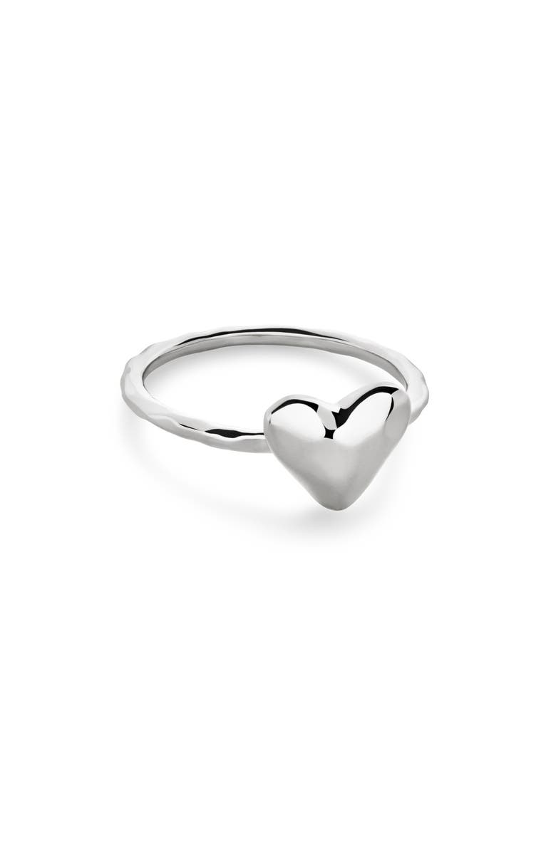 Monica Vinader Heart Stacking Ring, Main, color, Sterling Silver