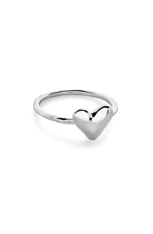 Monica Vinader Heart Stacking Ring In Sterling Silver