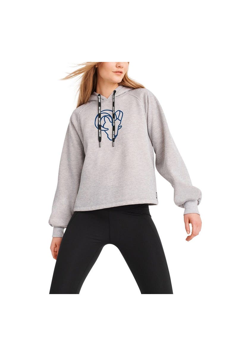 DKNY SPORT Women's DKNY Sport Heather Gray Los Angeles Rams Debbie Dolman Raglan Pullover Hoodie, Main, color, Heather Gray