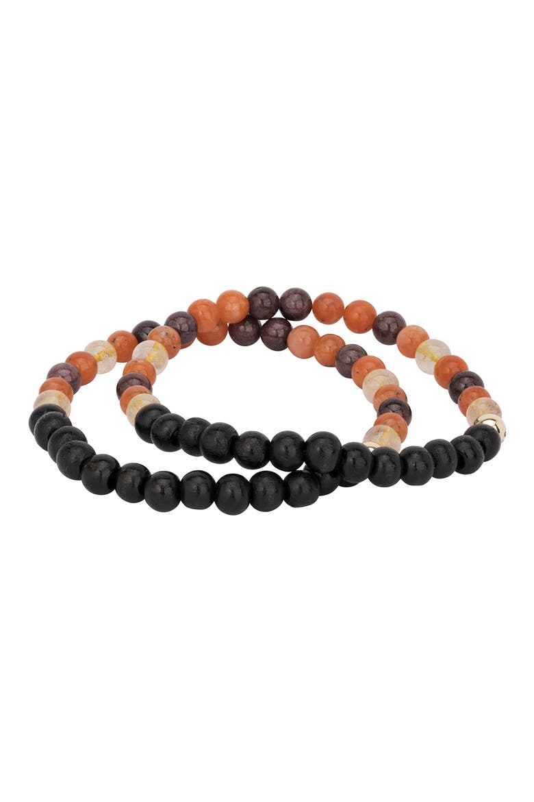 Men's N33 After Dark/Intimacy Set of 2 Healer's Bracelets, Alternate, color, BLACK
