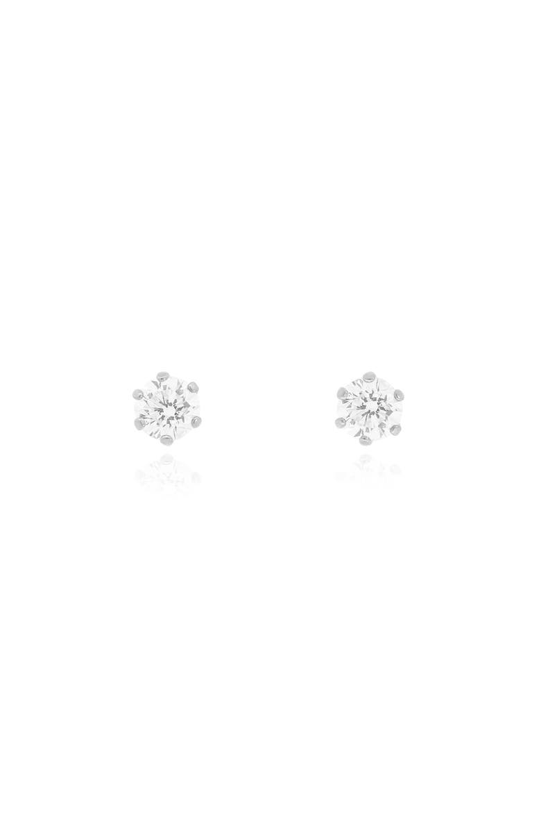 The Lovery Fine Jewelry Round Diamond Stud Earrings, Alternate, color, White Gold