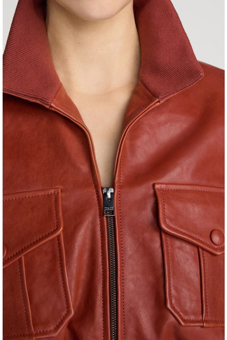 Ace Leather Jacket, Alternate, color, PAPRIKA