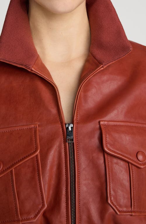 Frame Ace Leather Jacket In Paprika