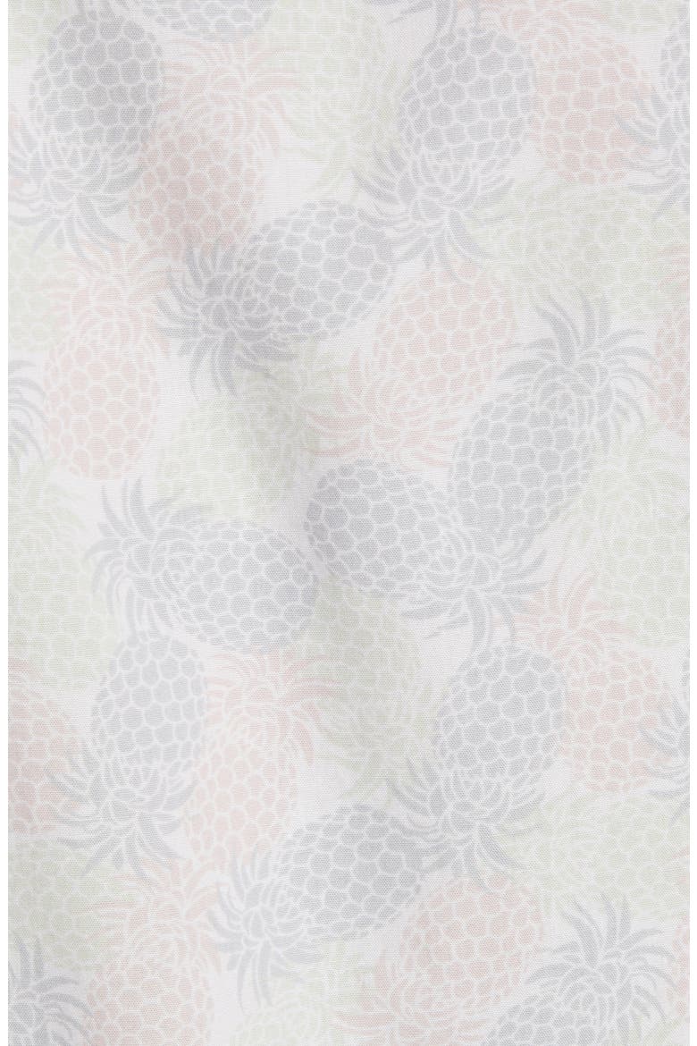 Slim Fit Pineapple Print Short Sleeve Button-Down Shirt, Alternate, color, WHITE PINK PINEAPPLES