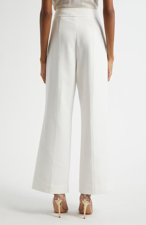 Elie Tahari The Ines Wide-leg Metallic Buckle Pants In Sky White