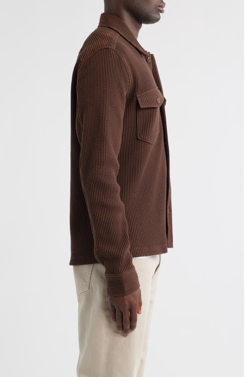 Rails Wells Waffle Knit Shirt Jacket In Brown