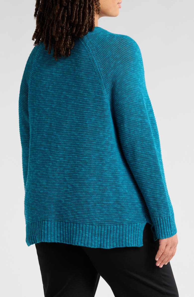 Eileen Fisher Organic Linen & Cotton Slub Crewneck Sweater, Alternate, color, Dragonfly